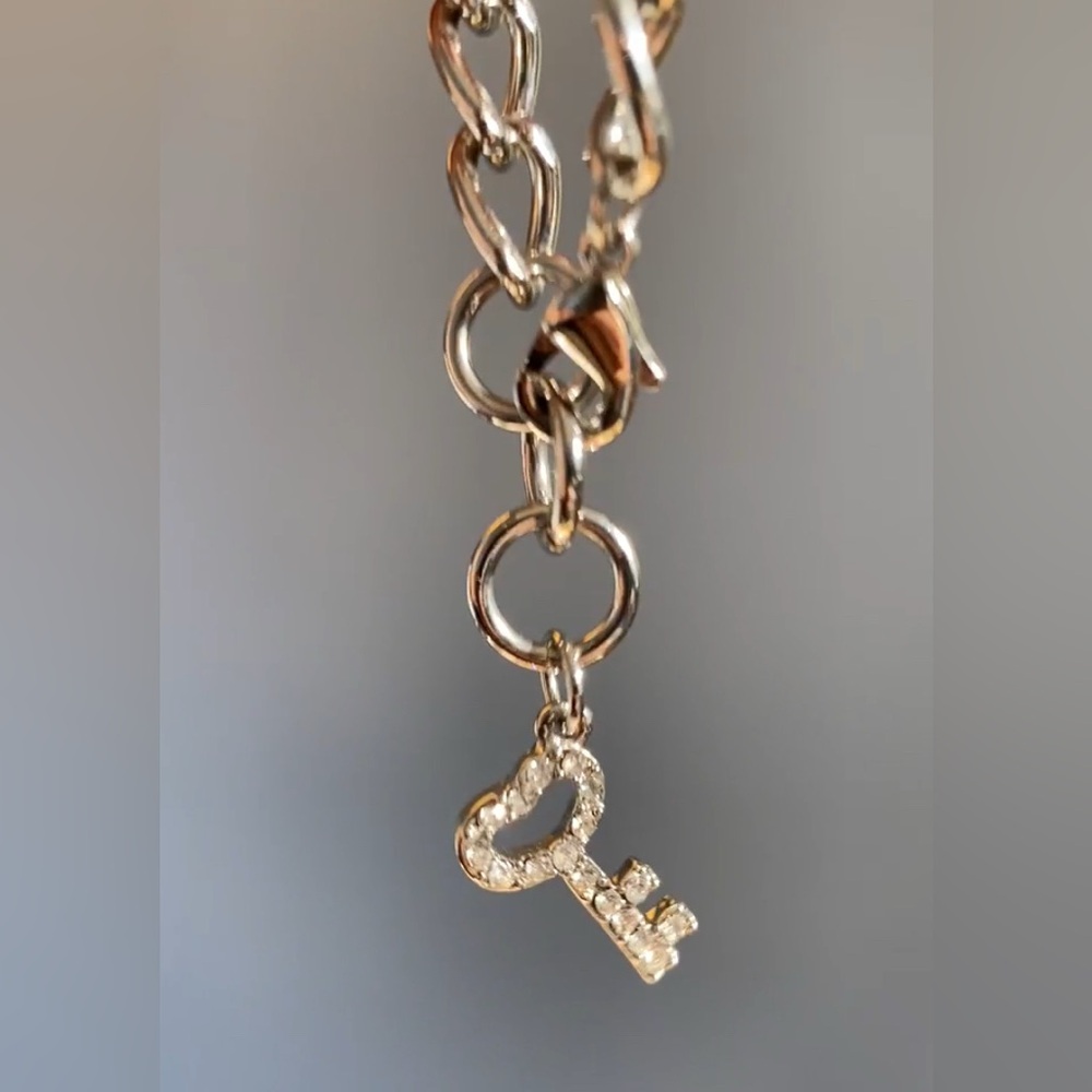 Silver Key Charm Bracelet
